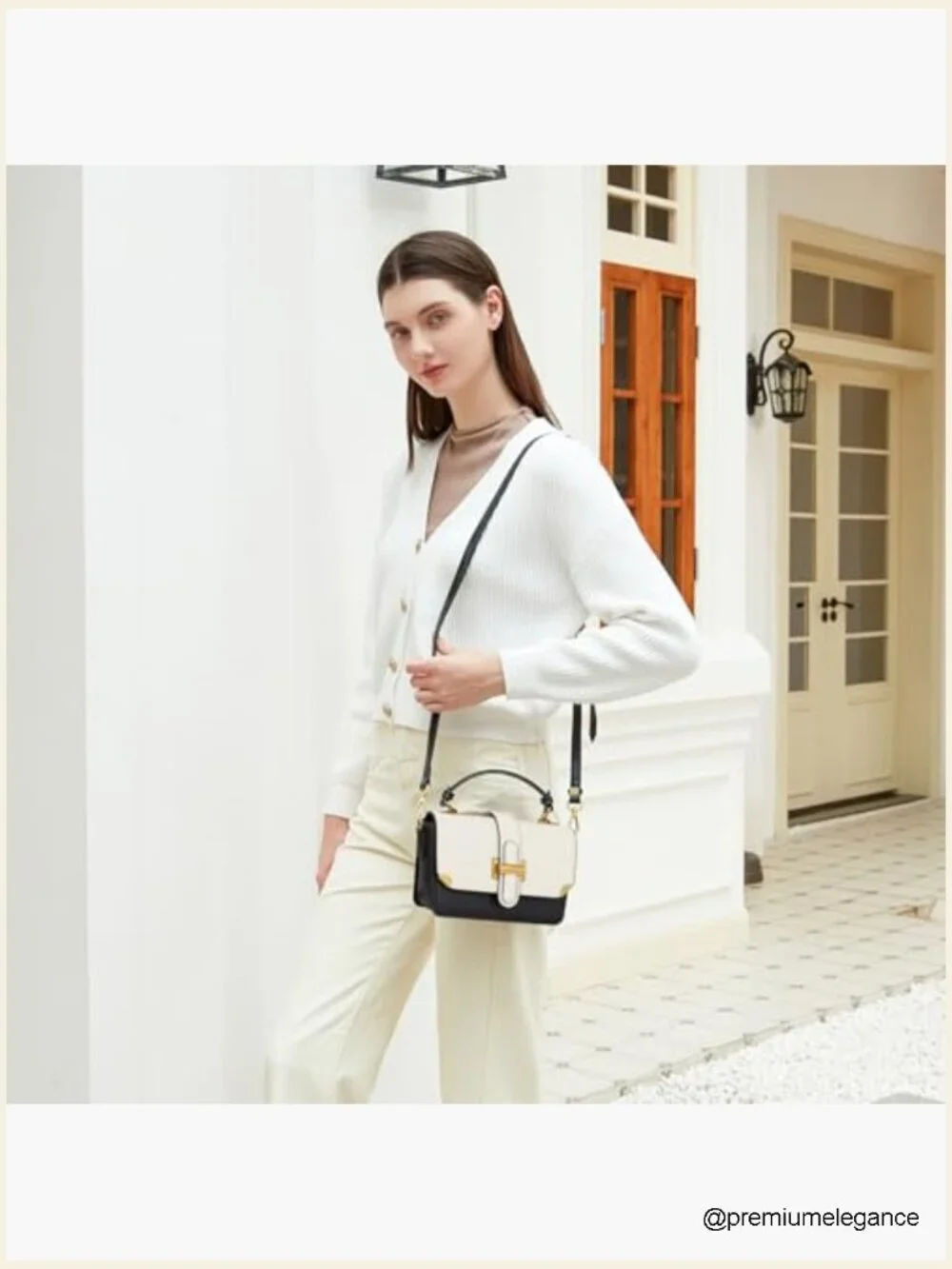Classy Crossbody Purse Top Handle Leather Satchel Bag Women